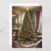 Niedlicher, Vintager, rustikaler Weihnachtsbaum Feiertagskarte (Vorne/Hinten)