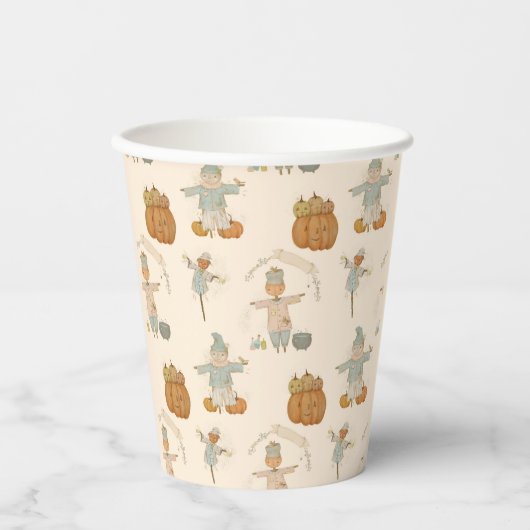 Niedlicher Vintager Schattenhalbmesser Pappbecher (Vorderseite)