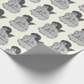 Niedlicher Vintager Schwarz-weißer Cherub Angel Geschenkpapier (Ecke)