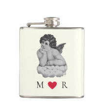 Niedlicher Vintager Schwarz-weißer Cherub Angel Pa