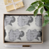 Niedlicher Vintager Schwarz-weißer Cherub Angel Seidenpapier (Geschenk)