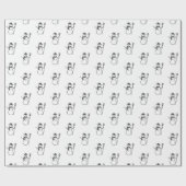 Niedlicher Vintager Schwarz-weißer Schneemann Geschenkpapier (Flach)