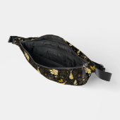 Niedlicher Vintager schwarzer goldfarbener Hinterg Bauchtasche (Offen)
