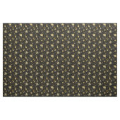 Niedlicher Vintager schwarzer goldfarbener Hinterg Stoff (Yard (91,4 cm))