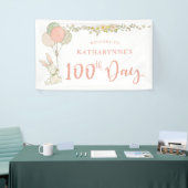 Niedlicher Vintager sonniger Rustikaler 100. Tag Banner (Messeveranstaltung)