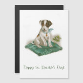 Niedlicher Vintager St. Patrick's Day Beagle Pup Magnetkarte (Vorne/Hinten)