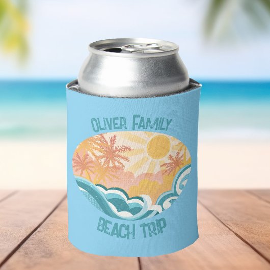 Niedlicher Vintager Strand Wellen Sunshine Blue Su Dosenkühler