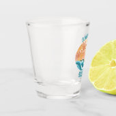 Niedlicher Vintager Strand Wellen Sunshine Blue Su Schnapsglas (Links)