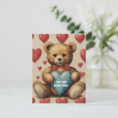 Niedlicher Vintager Teddybär I Liebe Sie Valentine (Stehend Vorderseite)