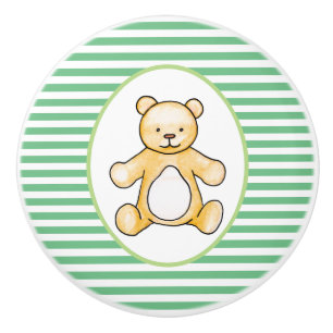 Niedlicher Vintager Teddybär zeichnend Keramikknauf