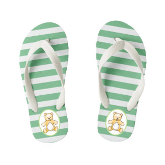 Niedlicher Vintager Teddybär zeichnend Kinderbadesandalen