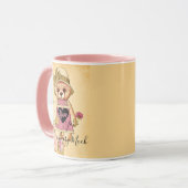 Niedlicher Vintager Valentinbär Tasse (Vorderseite Links)