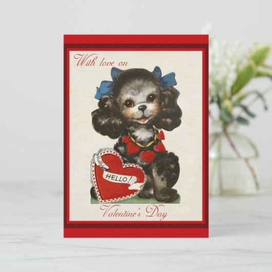 Niedlicher Vintager Valentinstag (Stehend Vorderseite)