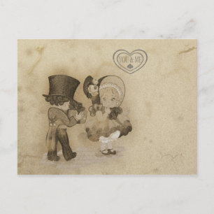 Niedlicher Vintager Valentinstag Postkarte