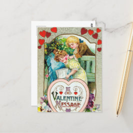 niedlicher Vintager Valentinstag Postkarte