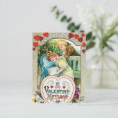 niedlicher Vintager Valentinstag Postkarte (Stehend Vorderseite)