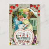 niedlicher Vintager Valentinstag Postkarte (Vorderseite)