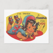 Niedlicher Vintager Valentintumbler Postkarte (Vorderseite)