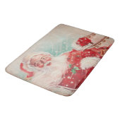 Niedlicher Vintager Weihnachtsmann Badematte (Schrägansicht)