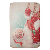Niedlicher Vintager Weihnachtsmann Badematte (Vorderseite Vertikal)
