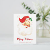 Niedlicher Vintager Weihnachtsmann Feiertagspostkarte (Stehend Vorderseite)