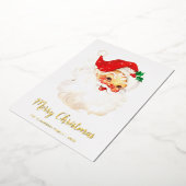 Niedlicher Vintager Weihnachtsmann Folien Feiertagskarte (Gedreht)