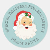 Niedlicher Vintager Weihnachtsmann Runder Aufkleber (Vorderseite)