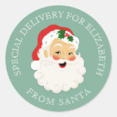 Niedlicher Vintager Weihnachtsmann Runder Aufkleber (Vorderseite)