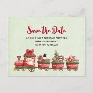 Niedlicher Vintager Weihnachtszug Save the Date mi Einladungspostkarte