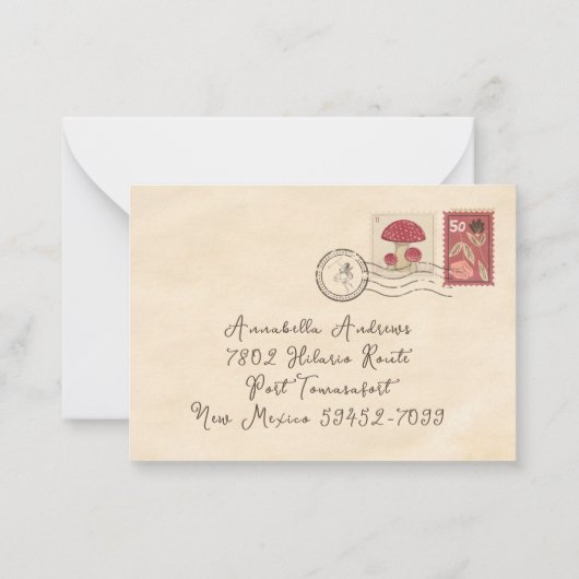 Niedlicher Vintager Zeltfüller Mitteilungskarte (Rückseite)