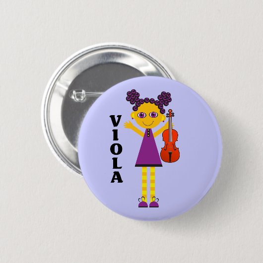 Niedlicher Viola-Mädchen-Knopf Button (Vorne & Hinten)