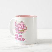 Niedlicher Violinen-Lehrer Zweifarbige Tasse (Vorderseite Links)