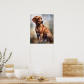 Niedlicher Vizsla Hund Art Print Poster (Küche)
