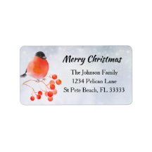 Niedlicher Vogel auf der Rücksendeadresse für eine