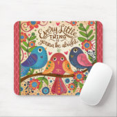 Niedlicher Vogel Blumenrosa wird gut zitieren Mousepad (Mit Mouse)