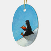 Niedlicher Vogel des Penguinkunst-Spaßes im Keramikornament (Links)