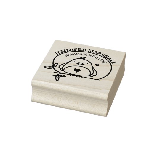 Niedlicher Vogel Handmade with Liebe by (individue Gummistempel (Stempel)