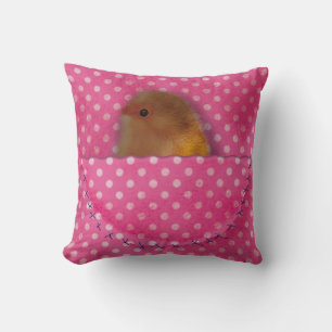 Niedlicher Vogel im rosa Taschendesign Kissen