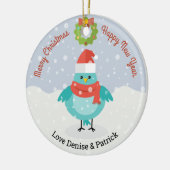 Niedlicher Vogel im Schnee Weihnachten Keramik Orn Keramik Ornament (Links)