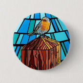 Niedlicher Vogel in lebendiger Farbe Button (Vorderseite)