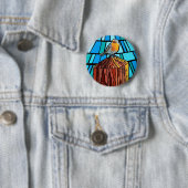 Niedlicher Vogel in lebendiger Farbe Button (Beispiel)