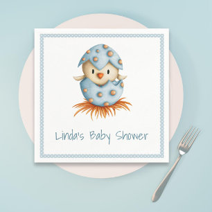 Niedlicher Vogel in Nest Baby Dusche Serviette