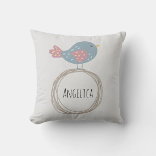 Niedlicher Vogel-Individuelle Name Kissen