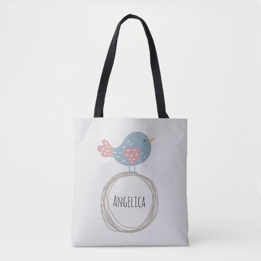 Niedlicher Vogel-Individuelle Name Tasche (Vorderseite)