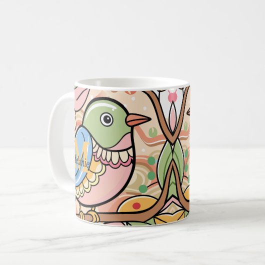 niedlicher Vogel Kaffeetasse (Vorderseite Links)