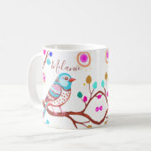 niedlicher Vogel Kaffeetasse (Vorderseite Links)