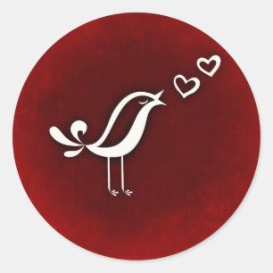 Niedlicher Vogel Liebe Valentinstag Runder Aufkleber