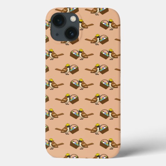 Niedlicher Vogel mit farbenfrohen Eierkörben Muste Case-Mate iPhone Hülle (Rückseite)