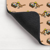 Niedlicher Vogel mit farbenfrohen Eierkörben Muste Mousepad (Ecke)