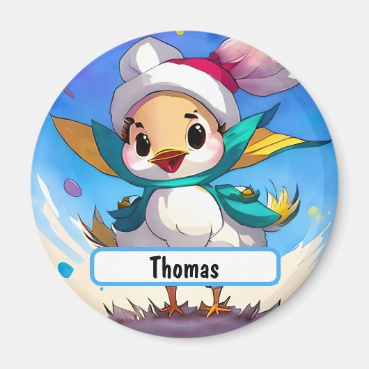 Niedlicher Vogel mit individualisierbarer Nametag Magnet (Vorne)